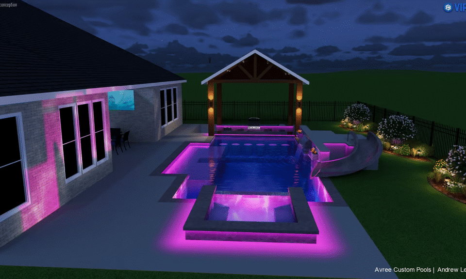 Pool Lighting by Avree Custom Pools